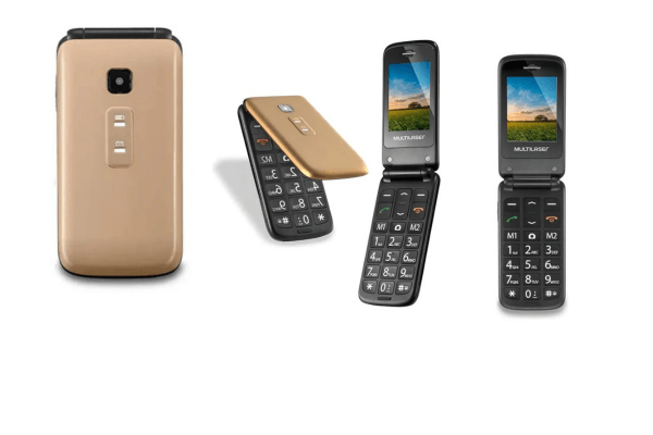 Celular Multilaser flip com teclas grandes, ideal para idosos e uso fácil no dia a dia
